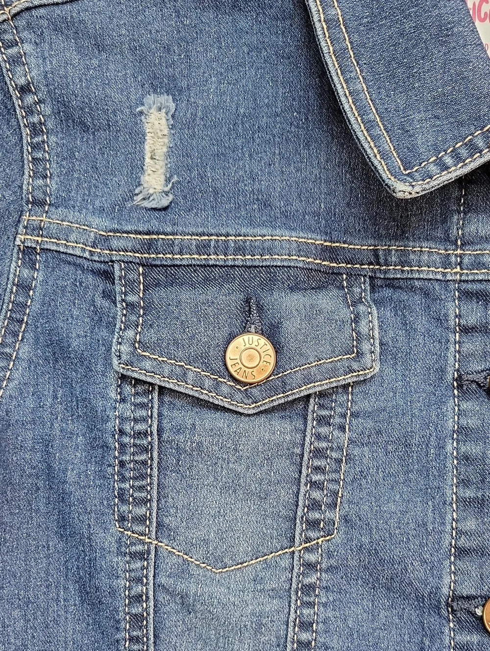 Jean Jacket Justice Size Youth 14-16 Medium Wash.